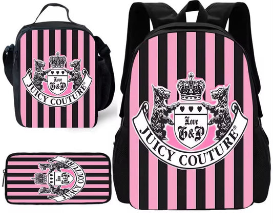 Child School Fashion J-Juicys For C-Couture Backpack with Lunch Bags ,Pencil Bags