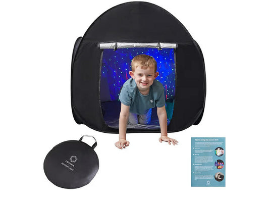 Sensory Tent  Calm Down Tent for Children to Play and Relax Sensory Corner Helps with Autism, SPD, Anxiety & Improve Focus  Black Out Den for Autistic Kids  Small