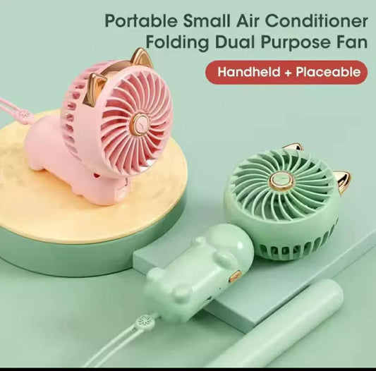 Handheld Portable Fan USB Rechargeable Mini Foldable Desk Fan for Outdoor Travel Gift