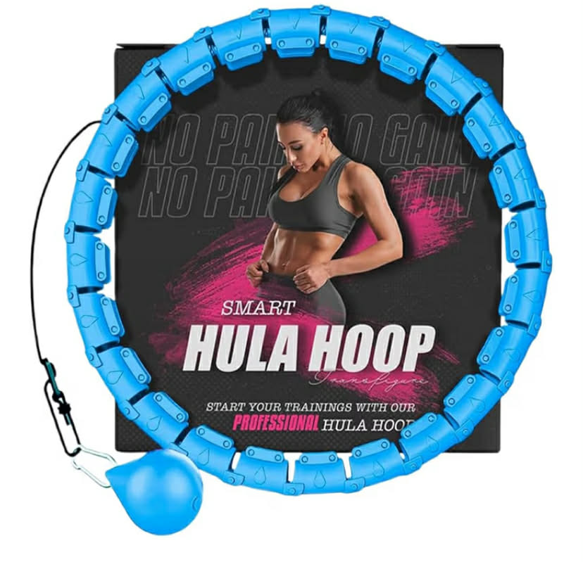 Fitness Hula Hoops, Smart Weighted Hula Hoop for Adults, Adjustable Infinity Hoop with 360° Auto-Spinning Ball, Weight Loss Exercise Equipment for Home Use