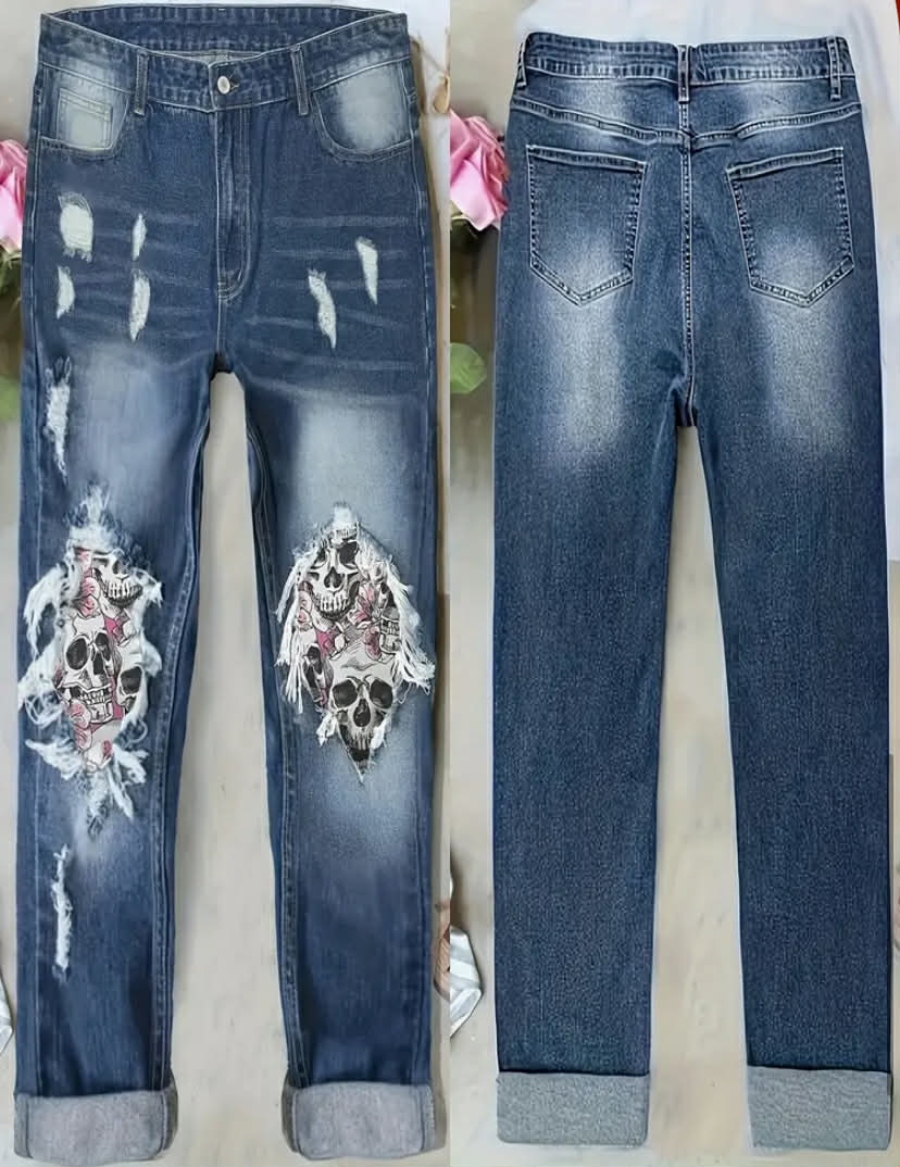 Women's Fashion Denim Long Pants
