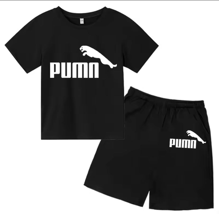 Kids Summer Casual Letter Print 2-Piece Set