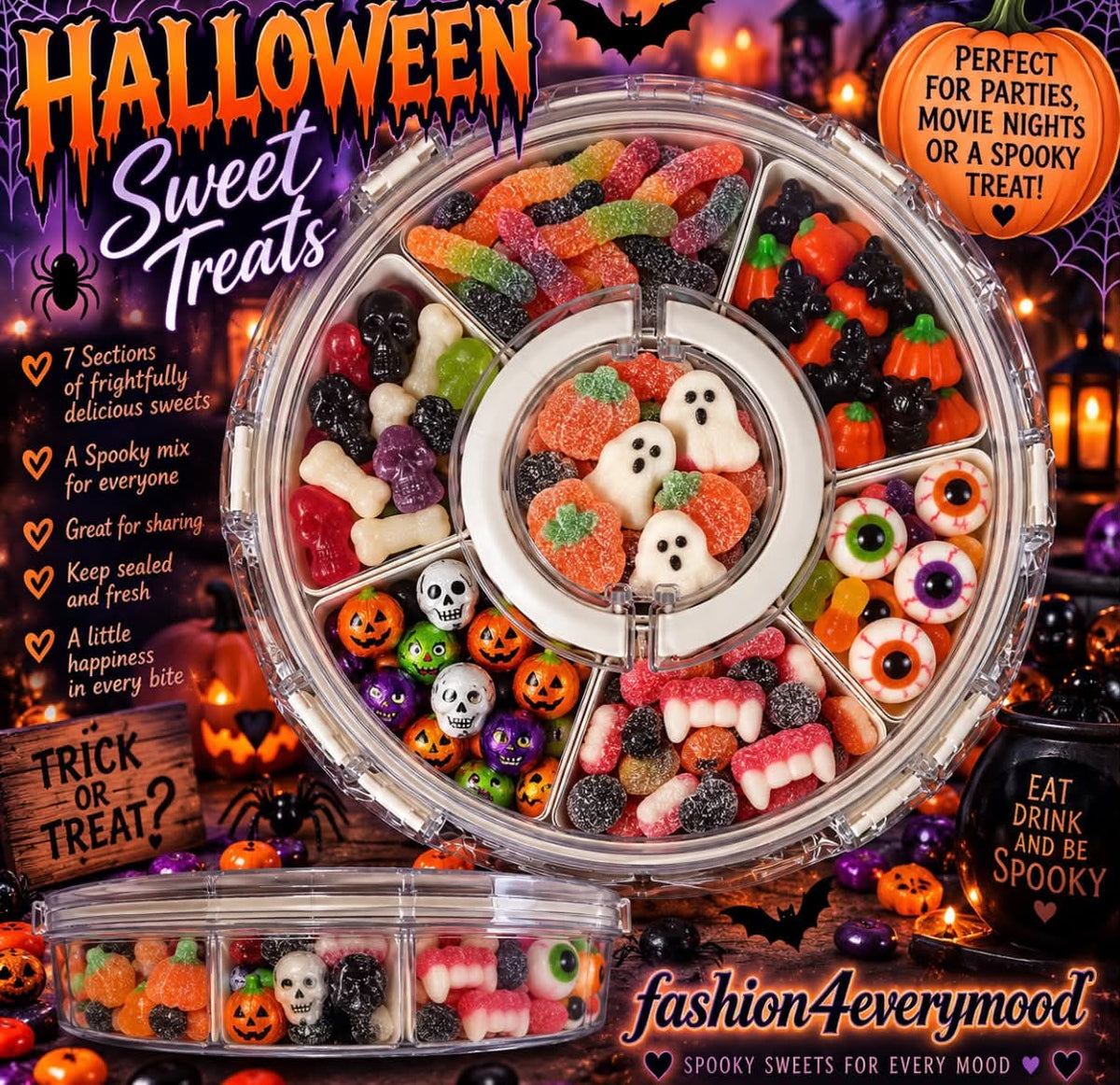 Halloween sweet box with sweets