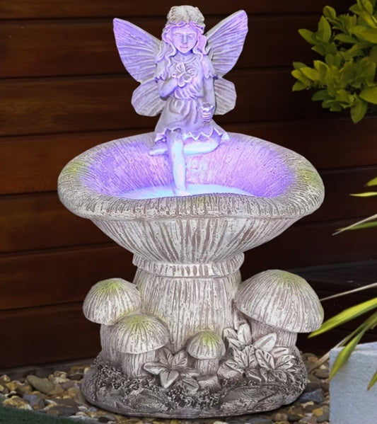 A Single Angel Outdoor Statue - with an IPX4 Elegant Design And Soft Lighting, It Brings Tranquility And a Natural Ambiance to Your Outdoor Space.