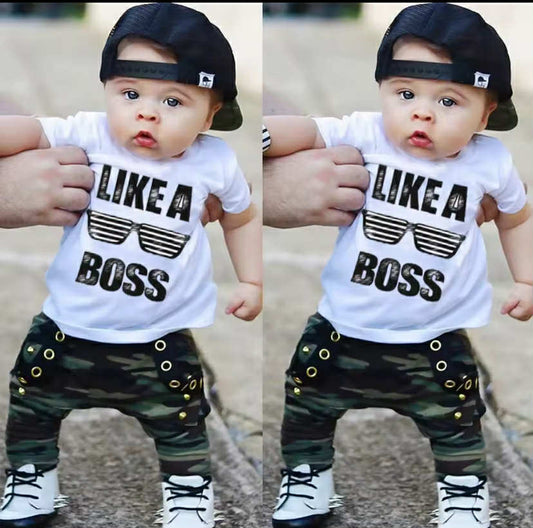 Newborn Baby Boys Clothing Set (Like a boss)