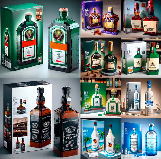 Creative Whiskey Bottle Building Blocks
