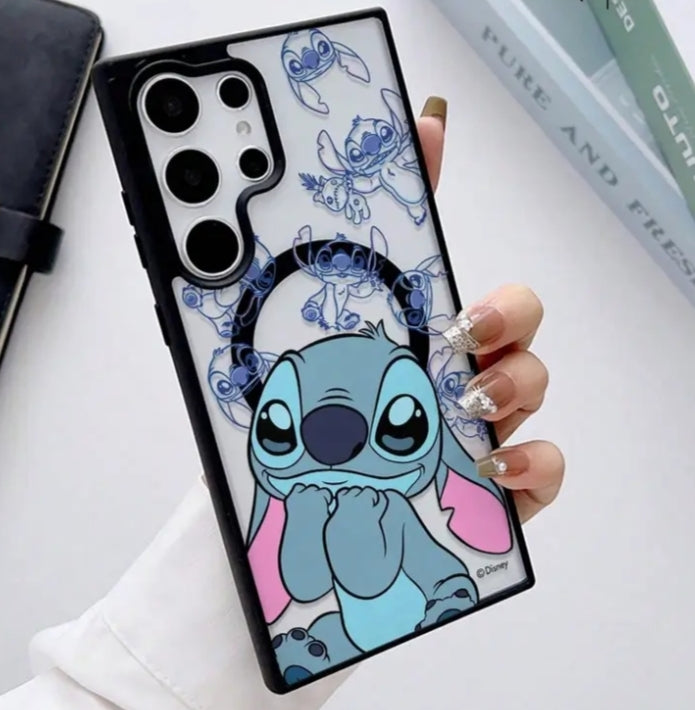 Phone Case - MINISO Disney Waving Stitch Transparent Magnetic Phone Case