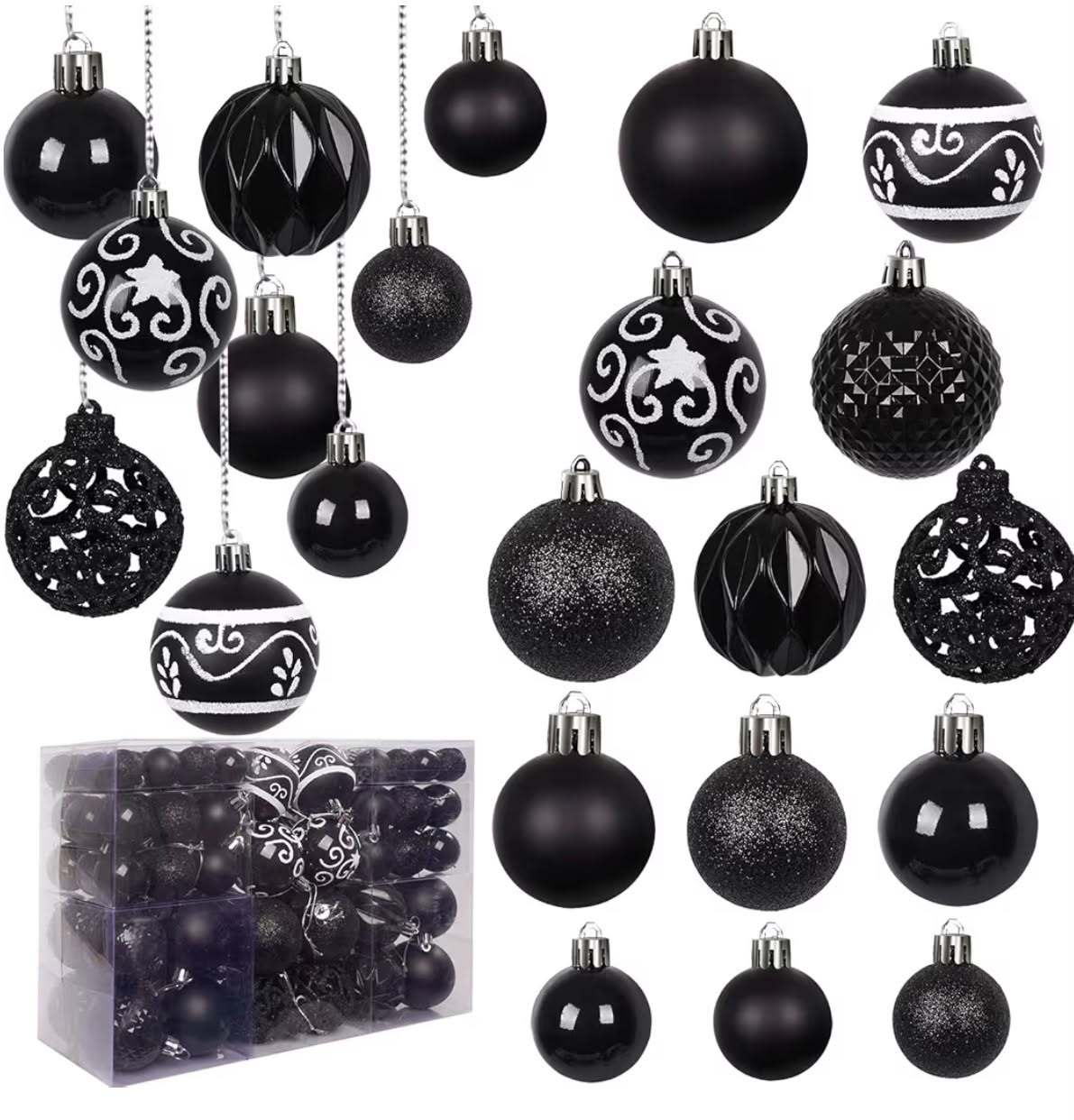 100Pcs Christmas Ball Ornaments for Christmas Tree Decoration Baubles Shatterproof Balls Hanging Ornaments for Xmas Holiday Party Home Decorations