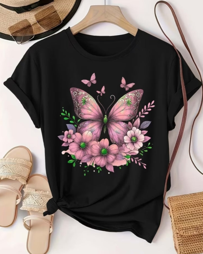Plus Size, Women's Casual Fashion Printed T-Shirt in Sizes