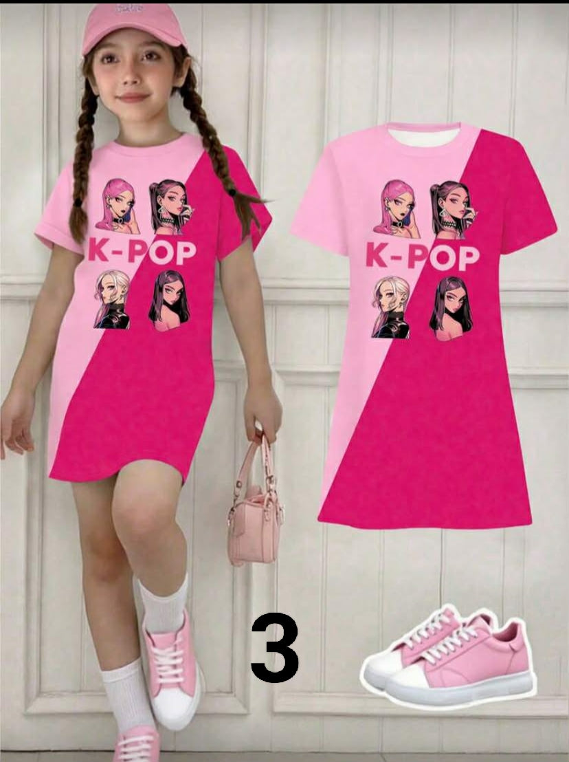 1 pc Tween Girl's Casual Fashion Custom Creative Fresh Minimalist K-POP Stylish Virtual Girl Group Cartoon Character
