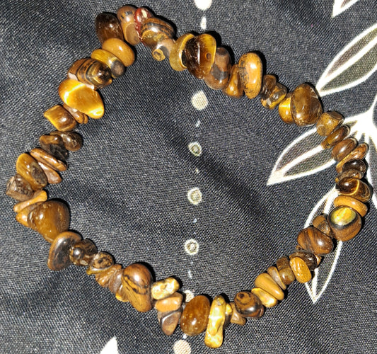 Real crystal Tiger's Eye chip bracelet