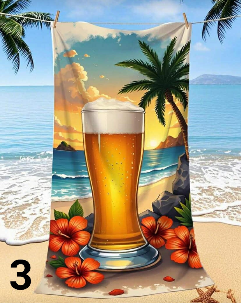 Ultra-Soft Microfiber Absorbent Beach Towel, Suitable For Swimming, Beach, Vacation, Outdoor Travel Summer Travel, Vacation Holiday Bathroom Decor Beach Essentials