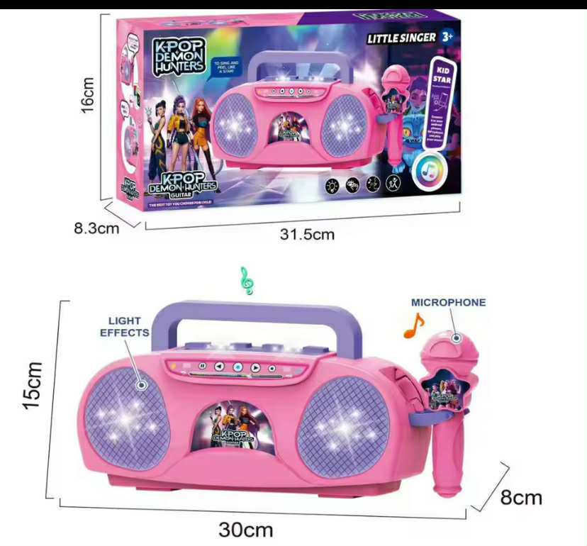 Kpop Demon Hunters Music Microphone Children's Toy with Light Microphone Can Play Songs Toy Christmas Gifts for Children
