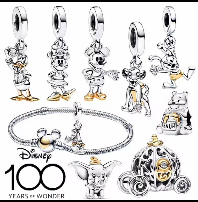 925 Silver Disney Anniversary Serie Charms Pendant Fit Necklace Bracelet

X1