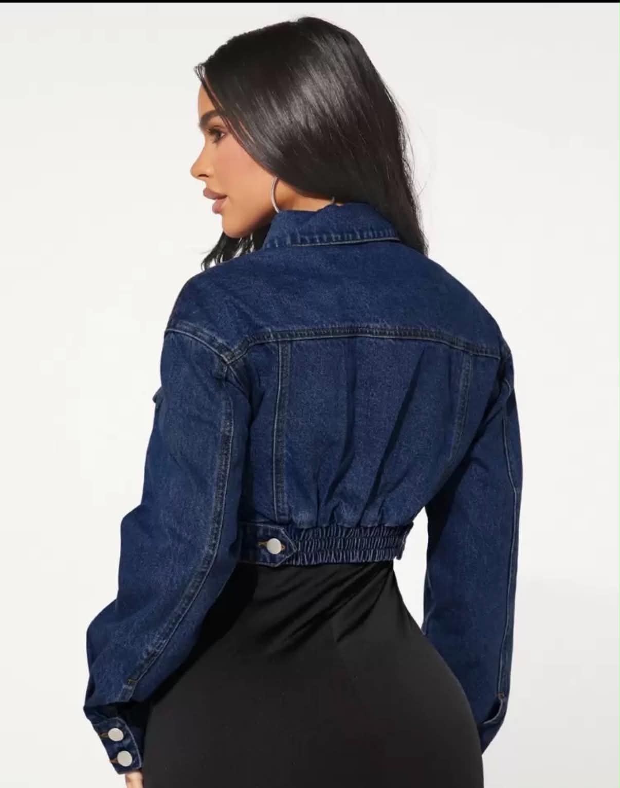 Women's Long Sleeve Single-Breasted Casual Loose Short Denim Jacket