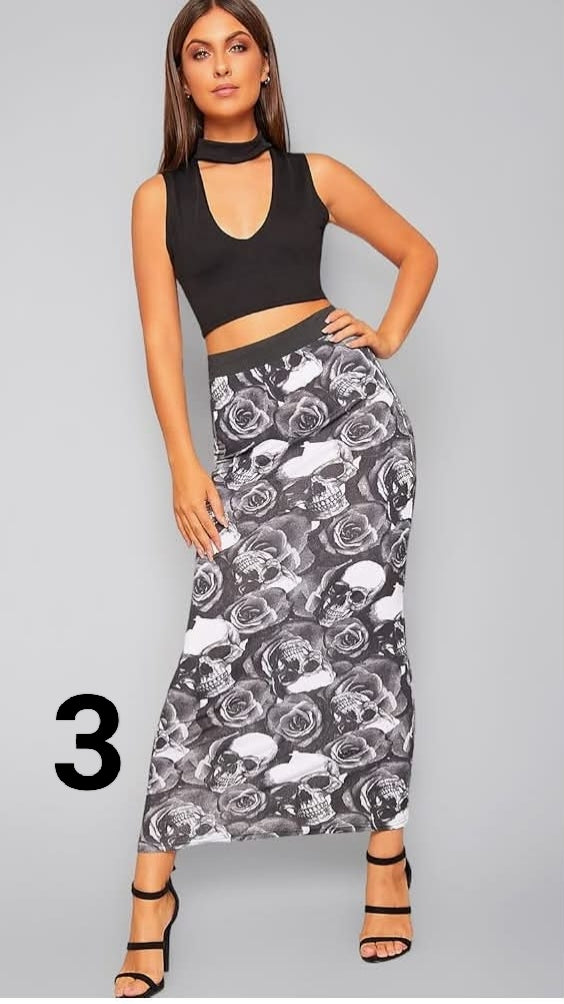 WearAll Women's Multi Print Elasticated High Waist Stretch Maxi Long Skirt Ladies New