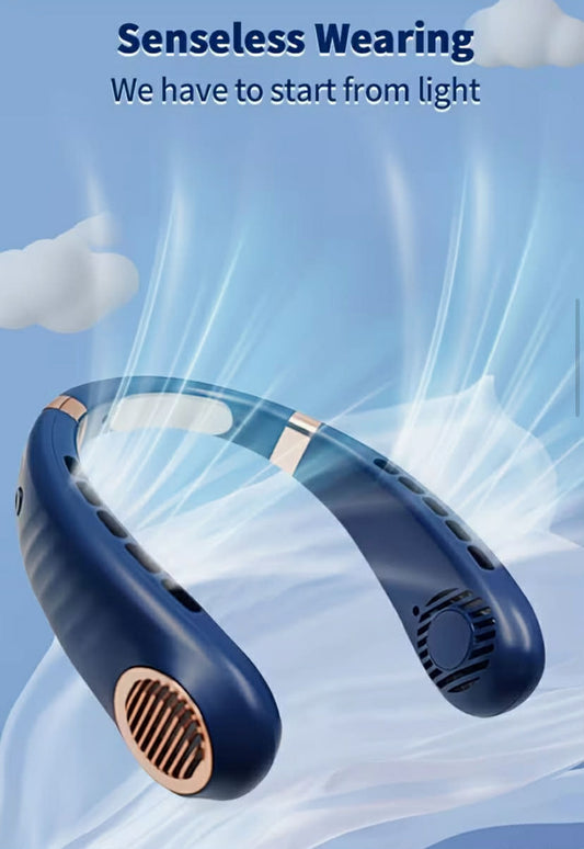 1 pc Portable Wearable Neck Fan - Personal Fans for Outdoor And Indoor Use, Hands-Free, Leafless, Rechargeable, Headphone Design, USB Charging Device with Long-Lasting Battery Life And Adjustable Speed