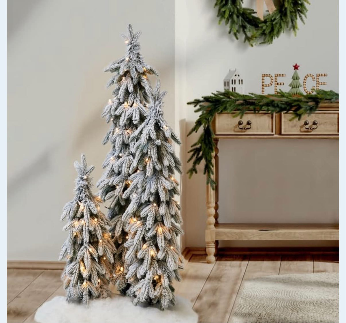 Festive Feeling Premium Snowy Trees 4ft Set Of 3