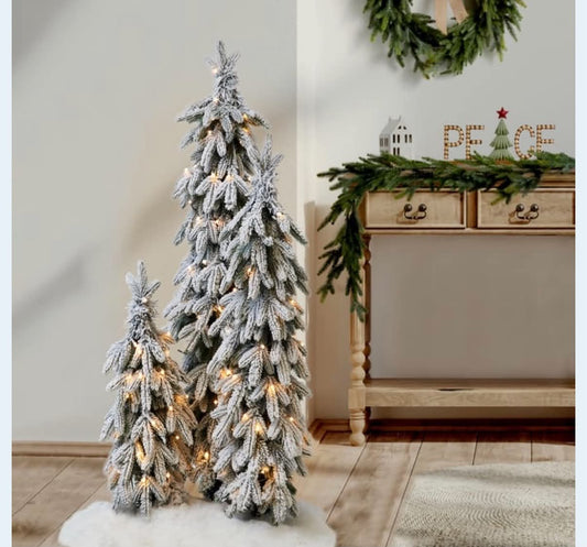 Festive Feeling Premium Snowy Trees 4ft Set Of 3