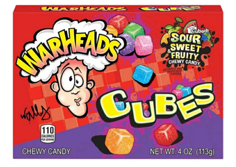 Warheads Sour Sweet & Fruity Chewy Candy Cubes - 113g
