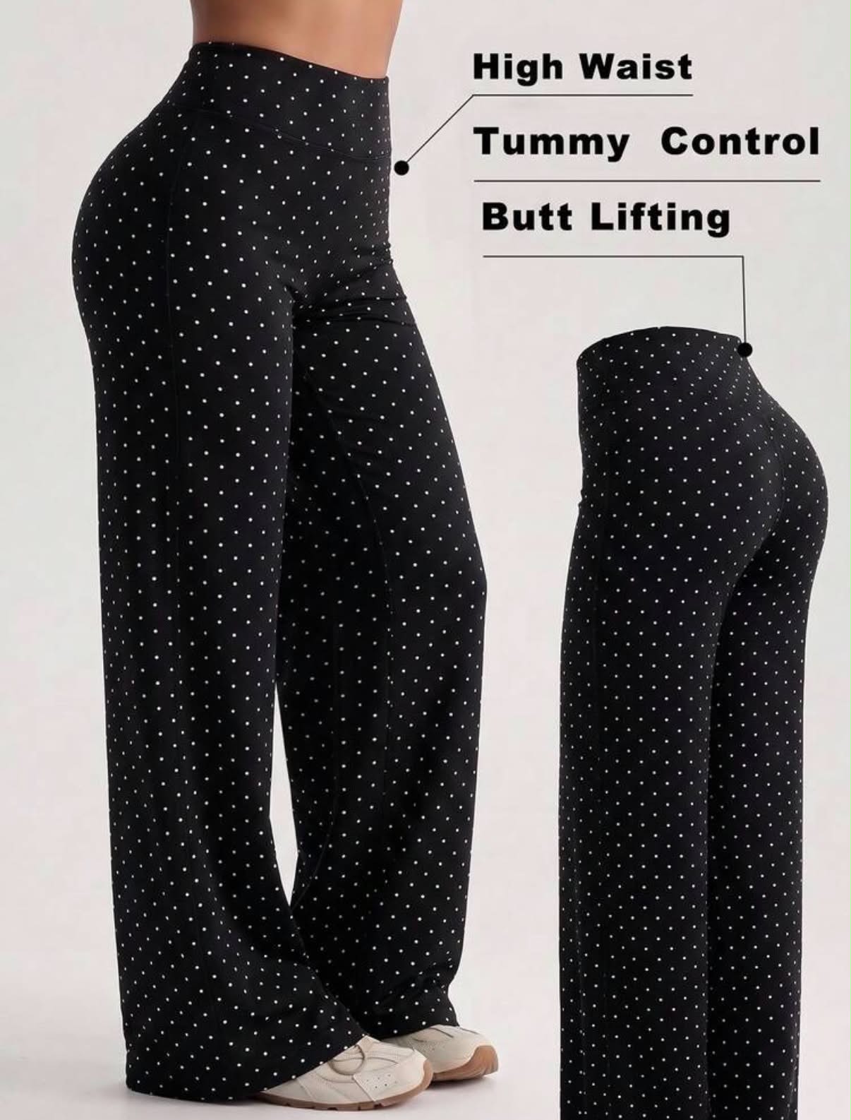 Summer Polka Dot Print High Waist Butt Lifting Yoga Casual Outdoor Pants Sports