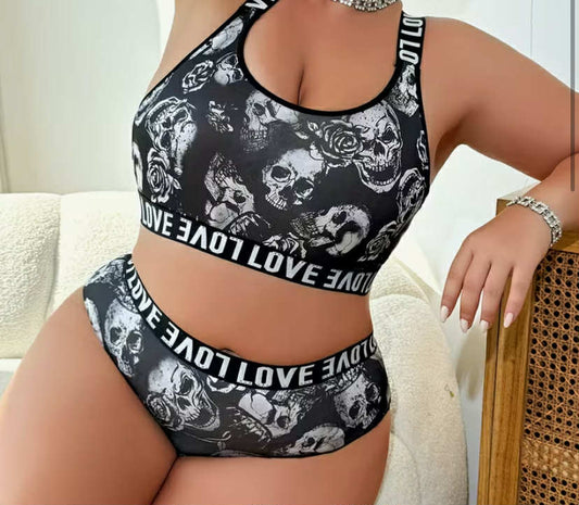 2 pcs Plus-size Single-layer Thin Sexy Lingerie Set