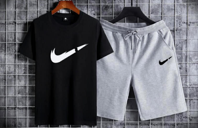 Men's Summer Cotton Shorts and T-Shirt Set - Breathable, Sweat-Absorbent, Trendy Print, Loose Fit, 2-Piece Sportswear