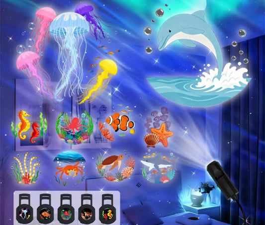 USB LED Colorful Ocean Projector Light, USB Powered Projector