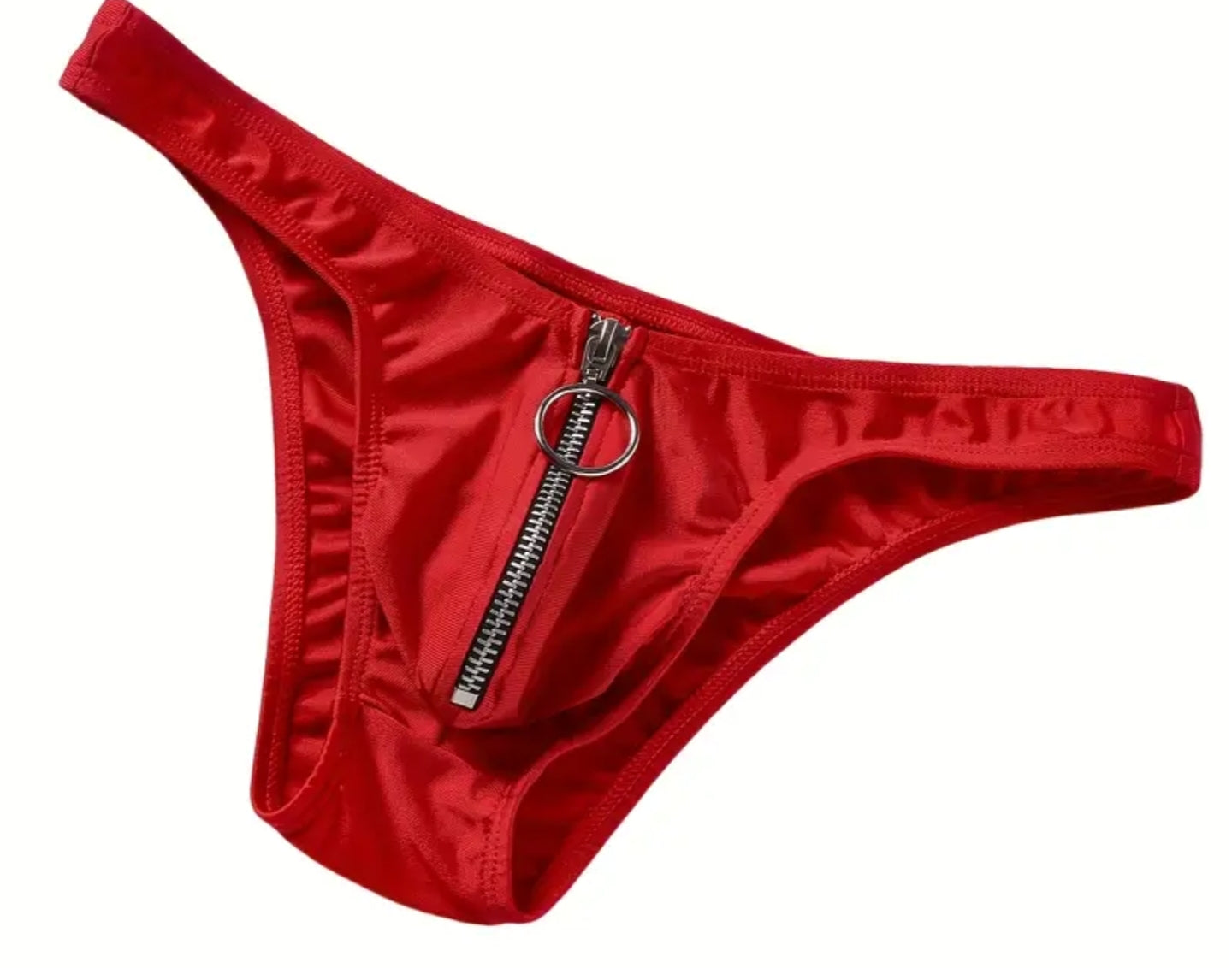 1 pc Men's Low-Rise Breathable Bikini Briefs with Metal Zipper Sexy Men's Underwear
