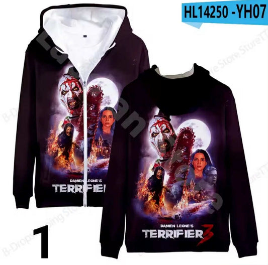 Horror Movie Terrifier 3 3d Print Hoodie
