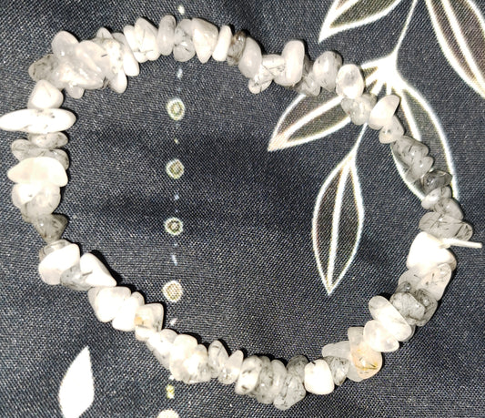 Real crystal moonstone chip bracelet