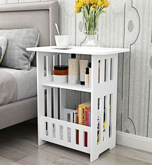 Bedside Table Cabinet Side End Table Nightstand Storage Organizer