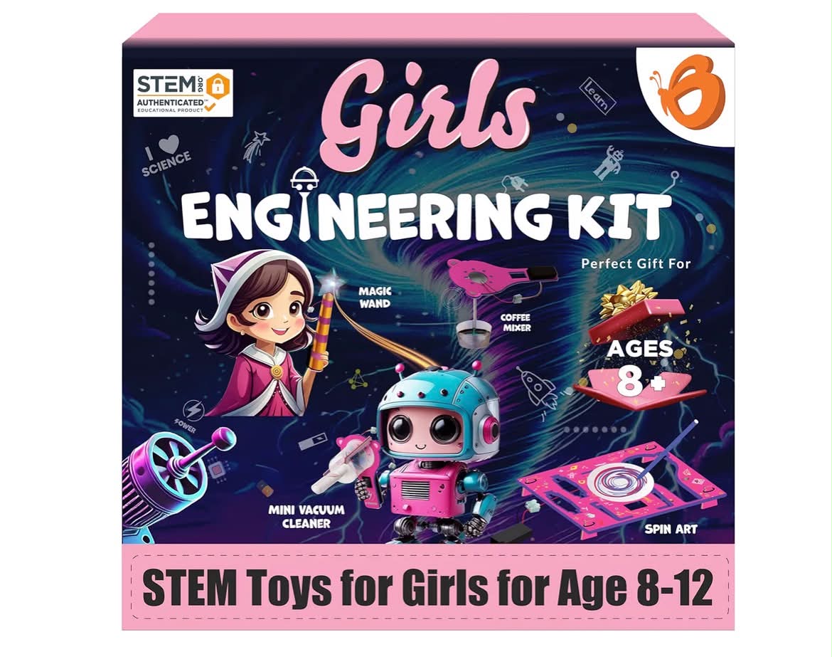 Butterfly EduFields 100+ Girls Engineering Science Kit for kids ages 8-12