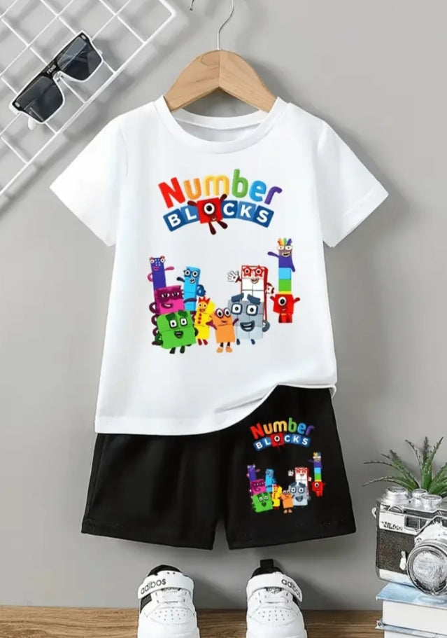 2 pcs Summer Short Sleeve T-Shirt And Shorts, Unisex Casual