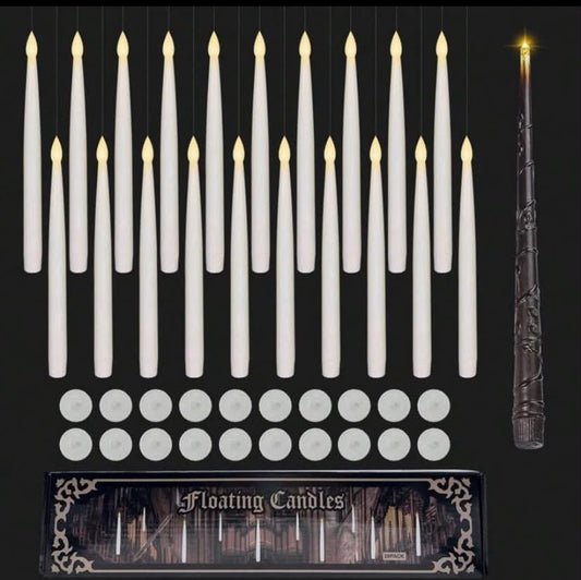 20 pcs Flameless Cone Floating Candles With Remote Control, Halloween Decor,