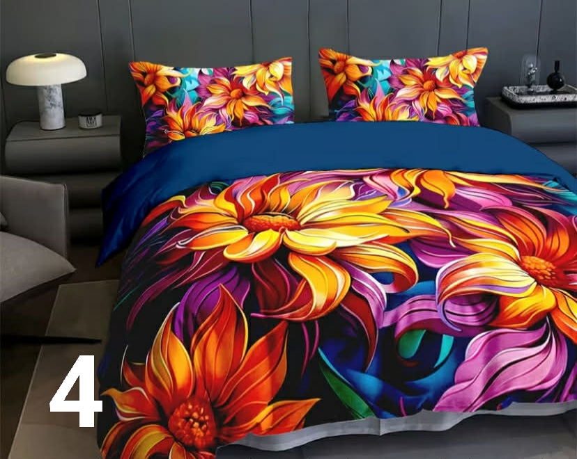 Duvet Cover Set Featuring High-Definition Printed Bohemian Mandala Floral Designs for Home Or Dorm Use.