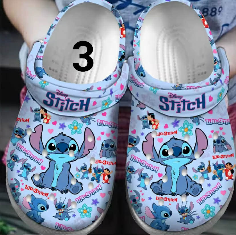 Cartoon Disney Blue Stitch Shoes Cartoon Beach Sandals Slippers