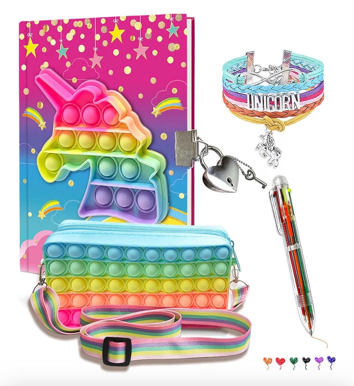 Pop Secret Diary for Girls, 256 Pages Unicorn Diary with Lock Gift Kit