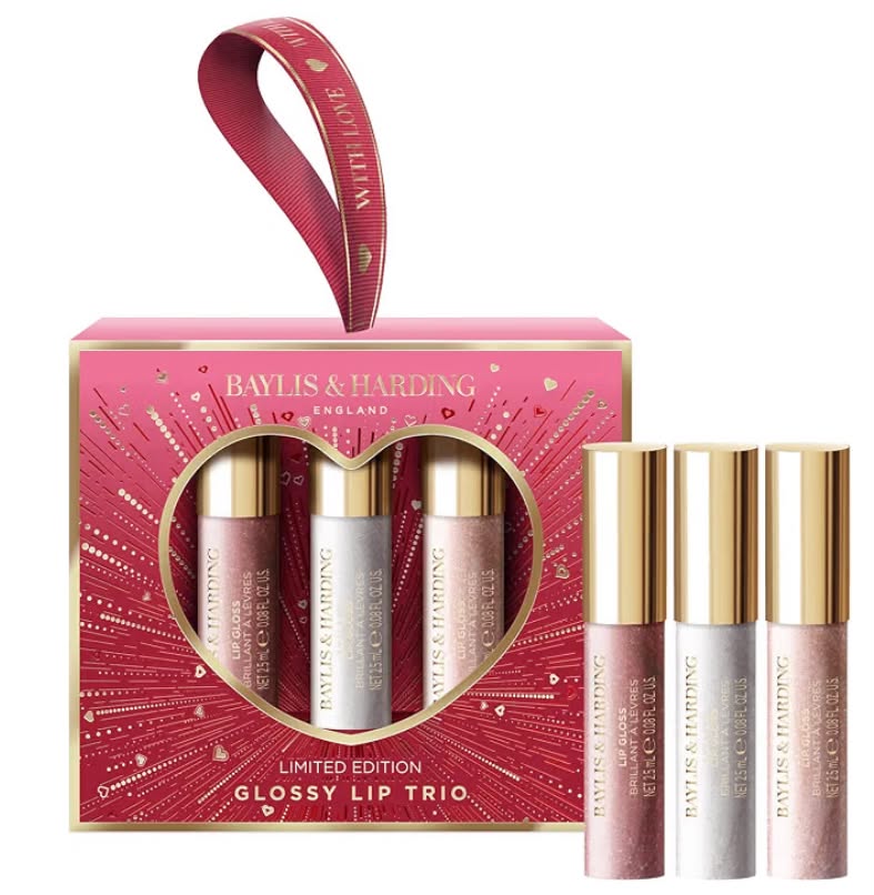 Baylis & Harding Midnight Cherry Glossy Lip Trio Gift Set - Vegan Friendly