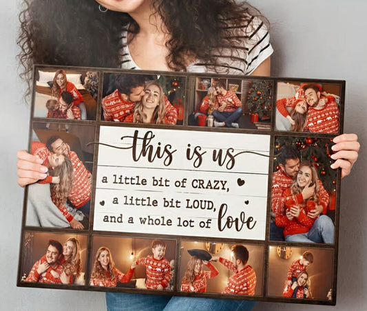 'Personalized Family Photo Canvas Wall Art - Customized with Inspirational Quotes for Home Decor, Perfect for Couple Photos, Family Portraits, And Travel Pictures, High-Definition Printing