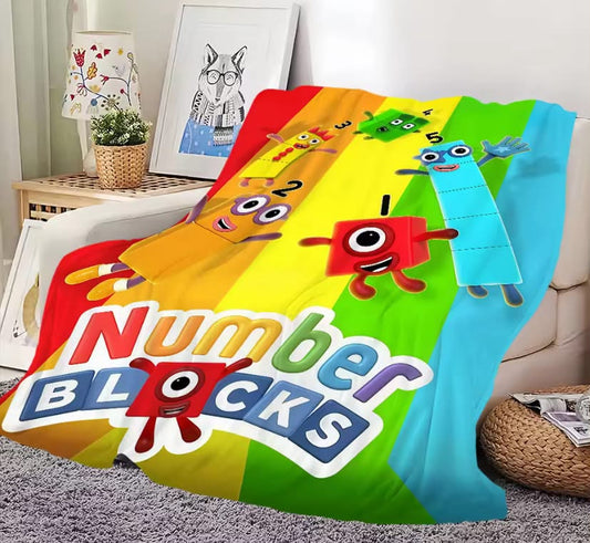Classic Cartoon Blanket For Soft Throw Blanket for Picnic Bed N-NumberS B-BlockS