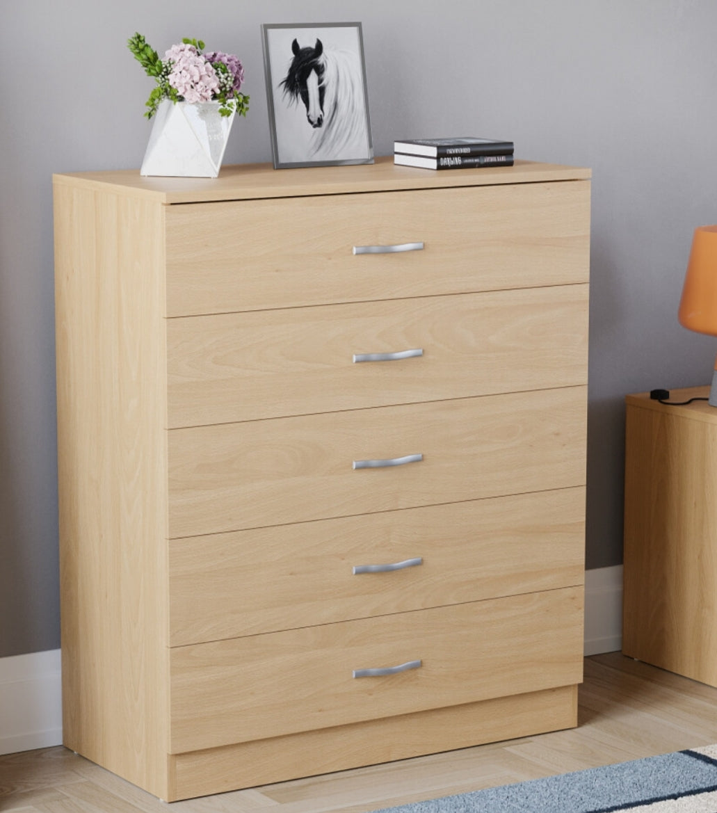 Riano 5 Drawer Chest of Drawers Bedroom Storage