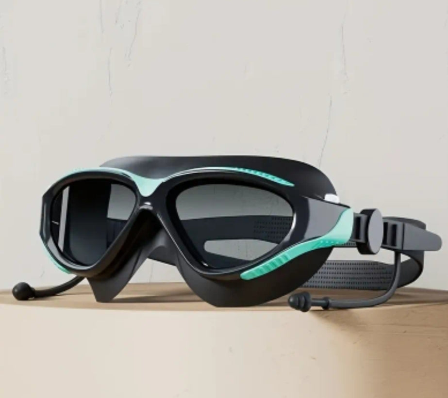 Large Frame Quality Swimming Goggles – Anti-fog and Waterproof, with High-definition Clarity and an Adjustable Silicone Strap. PC Lenses