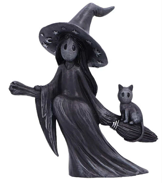 Witchy Decor – Witch Figurine for Mystical Home Décor – Cast in The Finest Resin, Expertly Hand-Painted
