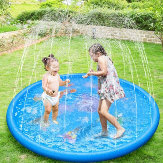 170CM Splash Water Play Mat Dolphin Tortoise Starfish Shell Crab Pattern Sprinkler Pad Summer Garden Outdoor Spray Water Toys for Kids Pets