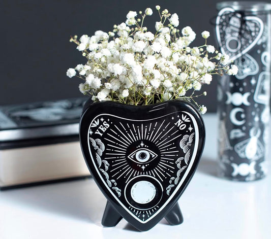 BLACK PLANCHETTE FLOWER VASE