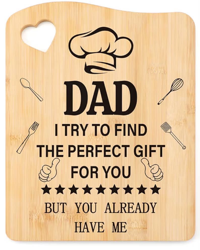 Dad Gifts Fathers Day, Bamboo Chopping Board Father‘s Day Birthday Presents for Daddy,