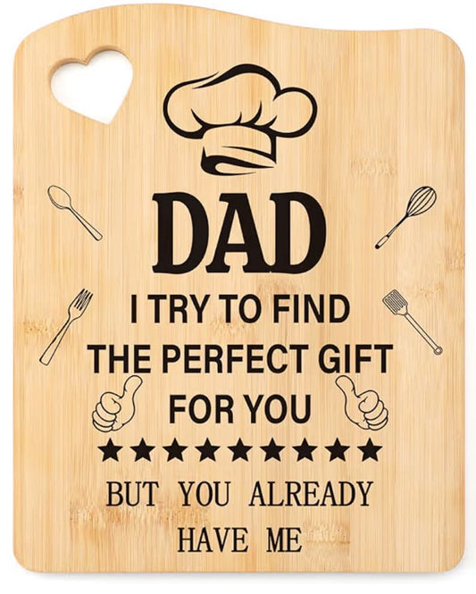 Dad Gifts Fathers Day, Bamboo Chopping Board Father‘s Day Birthday Presents for Daddy,