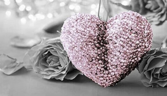 ZYNCUE BLUSH for PINK LOVE HEART GREY ROSE CANVAS PICTURE 40x80CM READY,         1 PCS