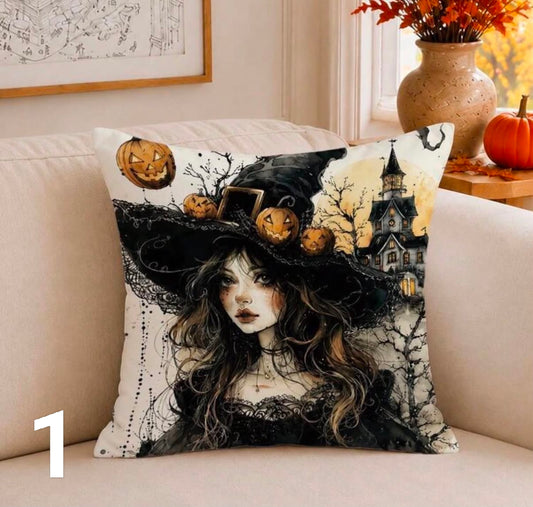 1 pc Vintage Witch Moon Black Cat Throw Pillow Cover, Single-Sided Printed Soft Peach Velvet Material, 45*45/50*50/40*40CM Cushion Cover For Modern Fabric Sofa Indoor Decor, Party Decoration